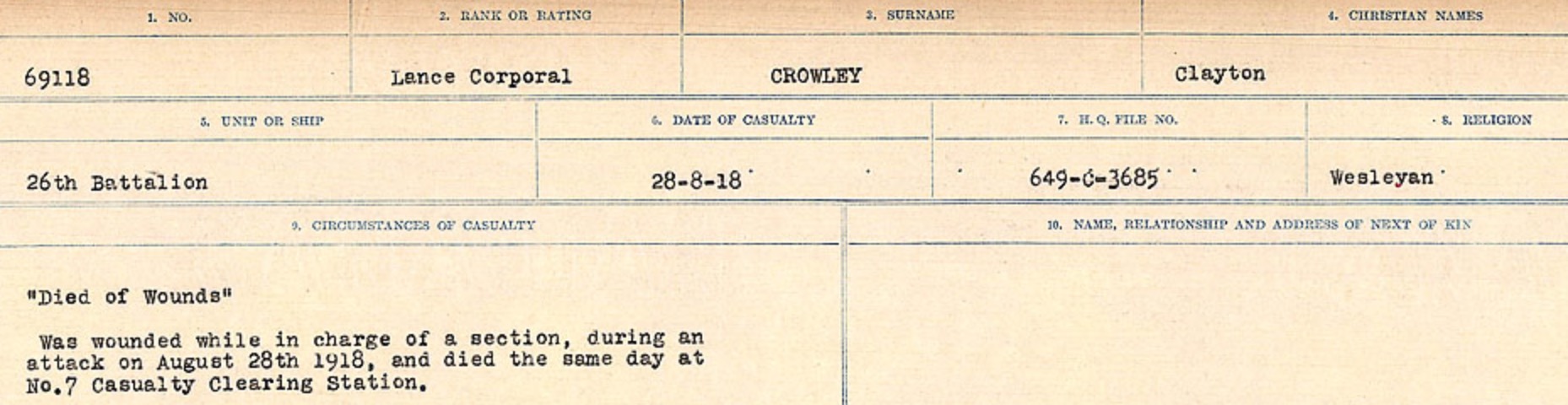 Circumstances of death registers