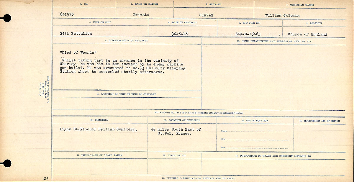 Circumstances of death registers