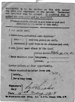 Field Service Post Card