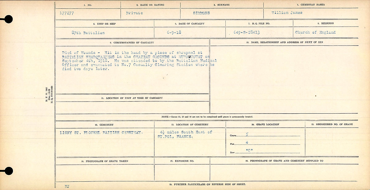 Circumstances of death registers