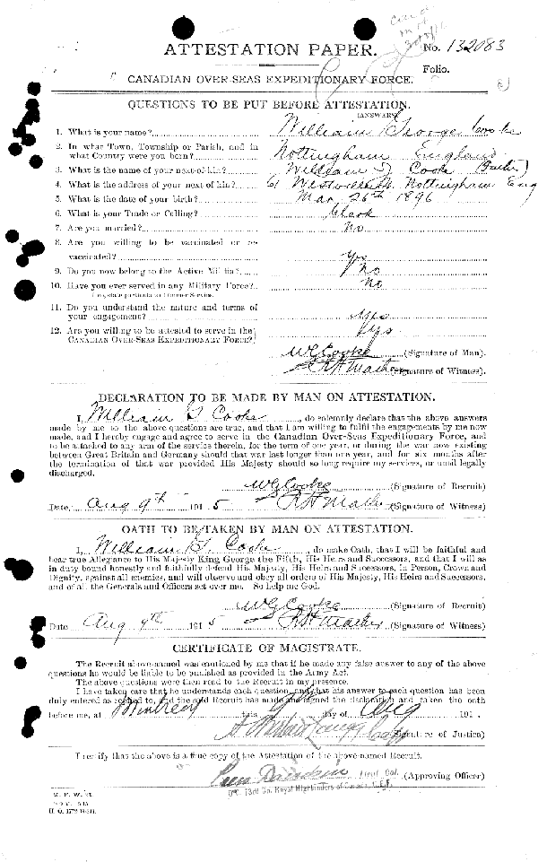 Attestation Paper (page 1)