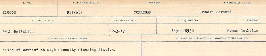 Circumstances of Death Registers