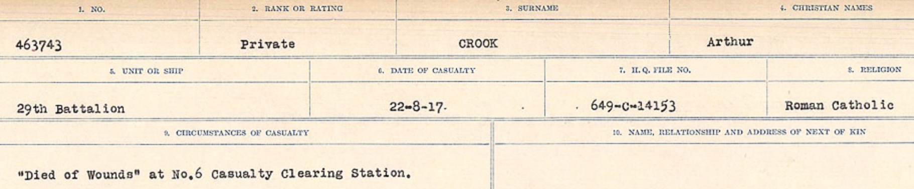 Circumstances of death registers