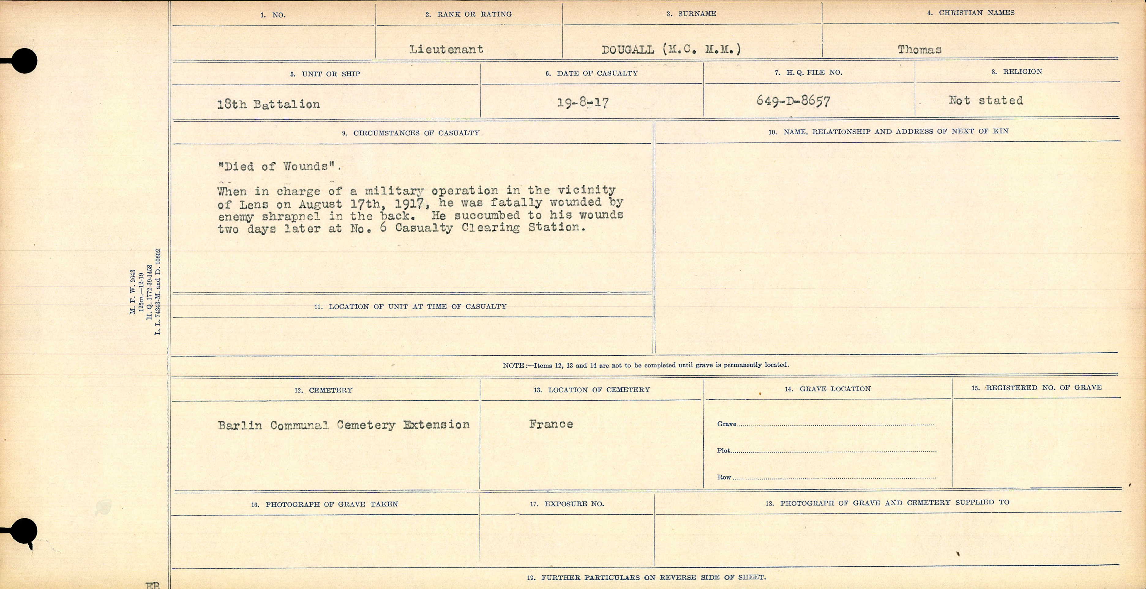 Circumstances of Death