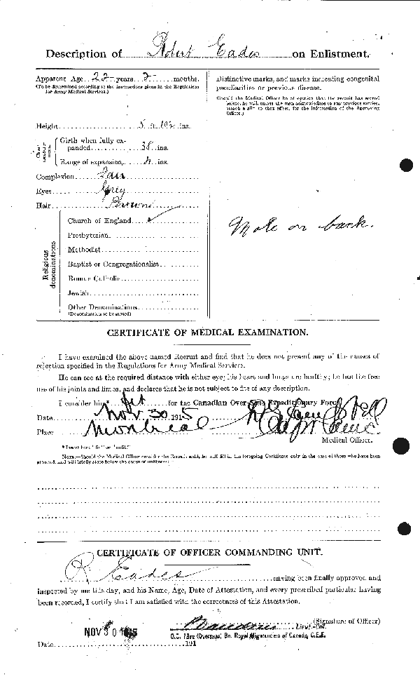 Attestation Papers (Reverse)