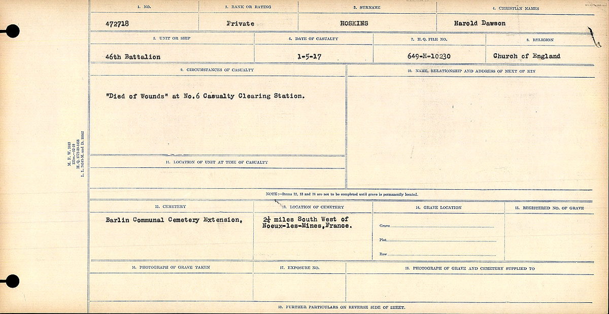 Circumstances of death registers