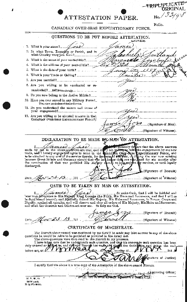 Attestation Paper (page 1)