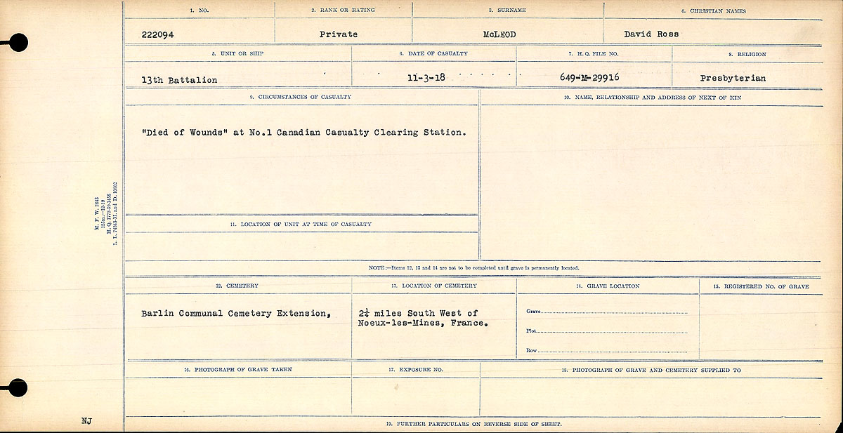 Circumstances of Death Registers