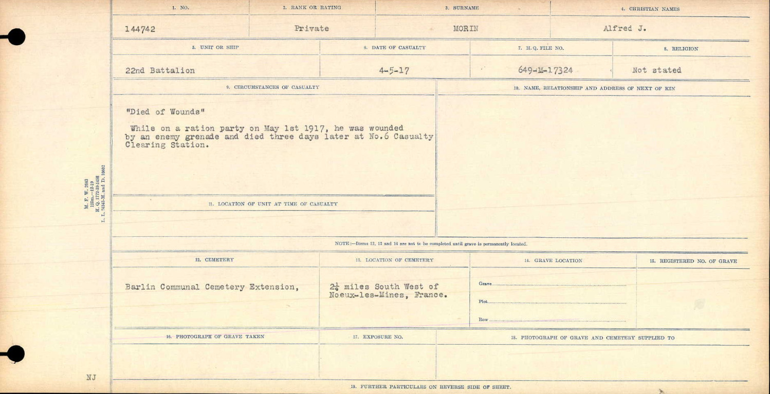 Circumstances of death registers