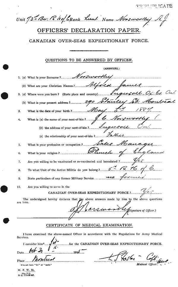 Attestation Papers (Front)