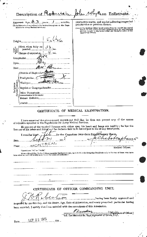 Attestation Papers (Reverse)