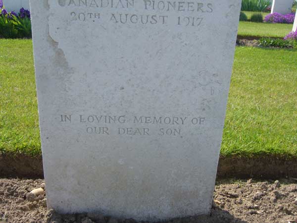 Grave Marker Inscription