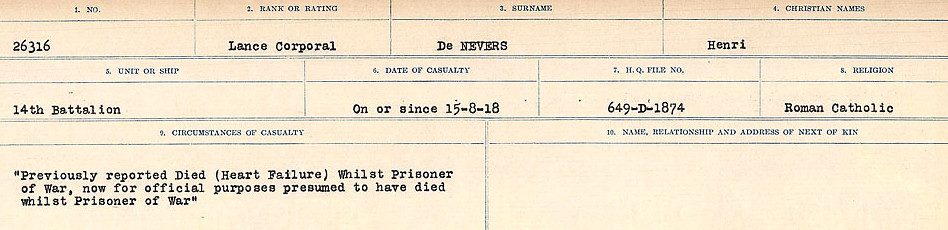 Circumstances of death registers