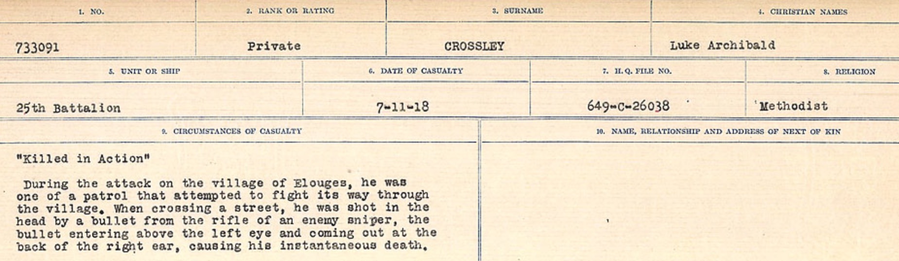 Circumstances of death registers