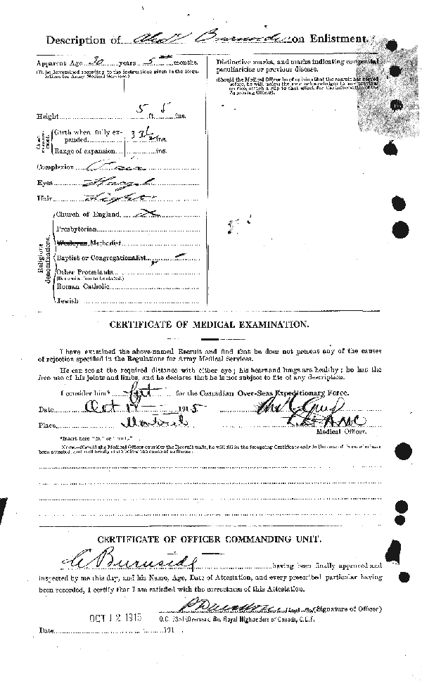 Attestation Papers (Reverse)