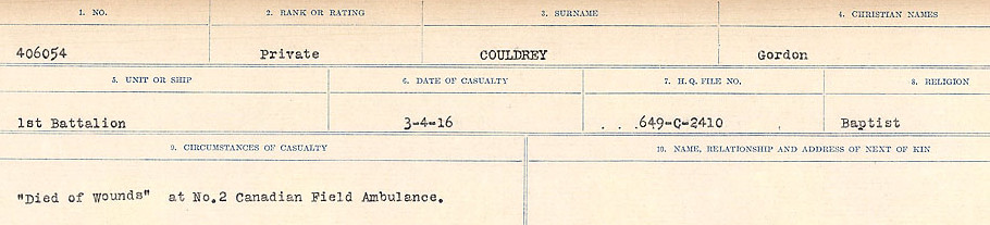 Circumstances of Death Registers