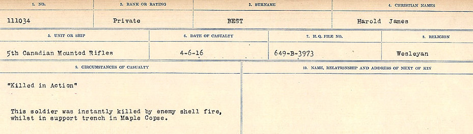 Circumstances of Death Registers