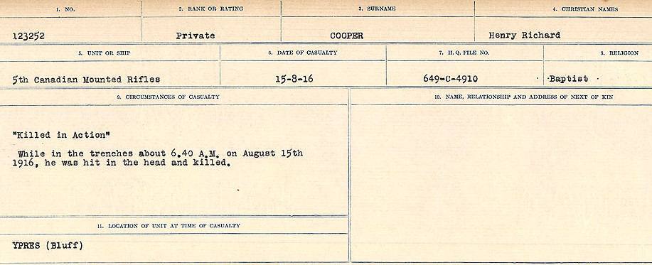 Circumstances of Death Registers