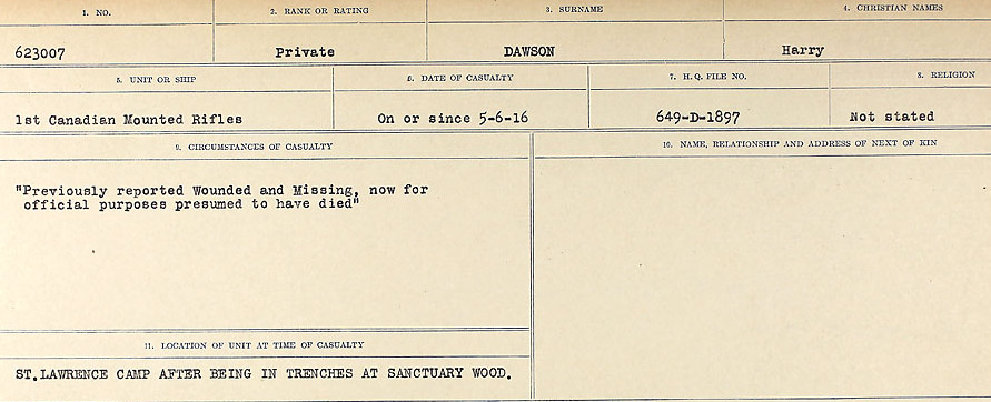 Circumstances of death registers