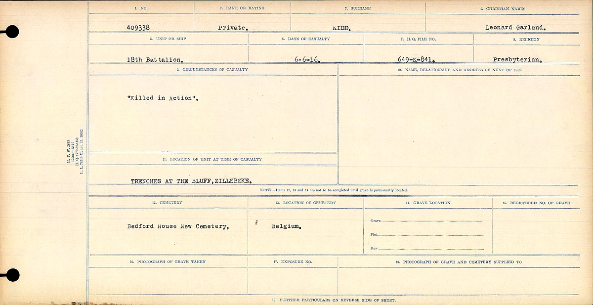Circumstances of Death Registers