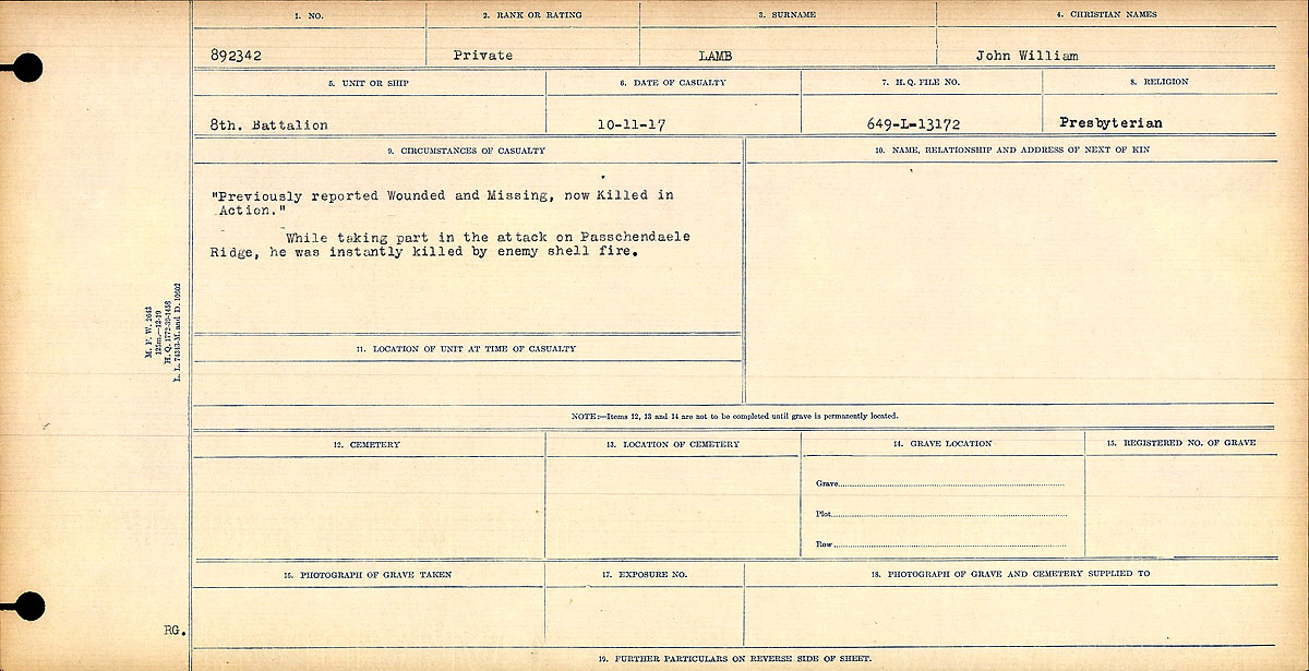 Circumstances of death registers