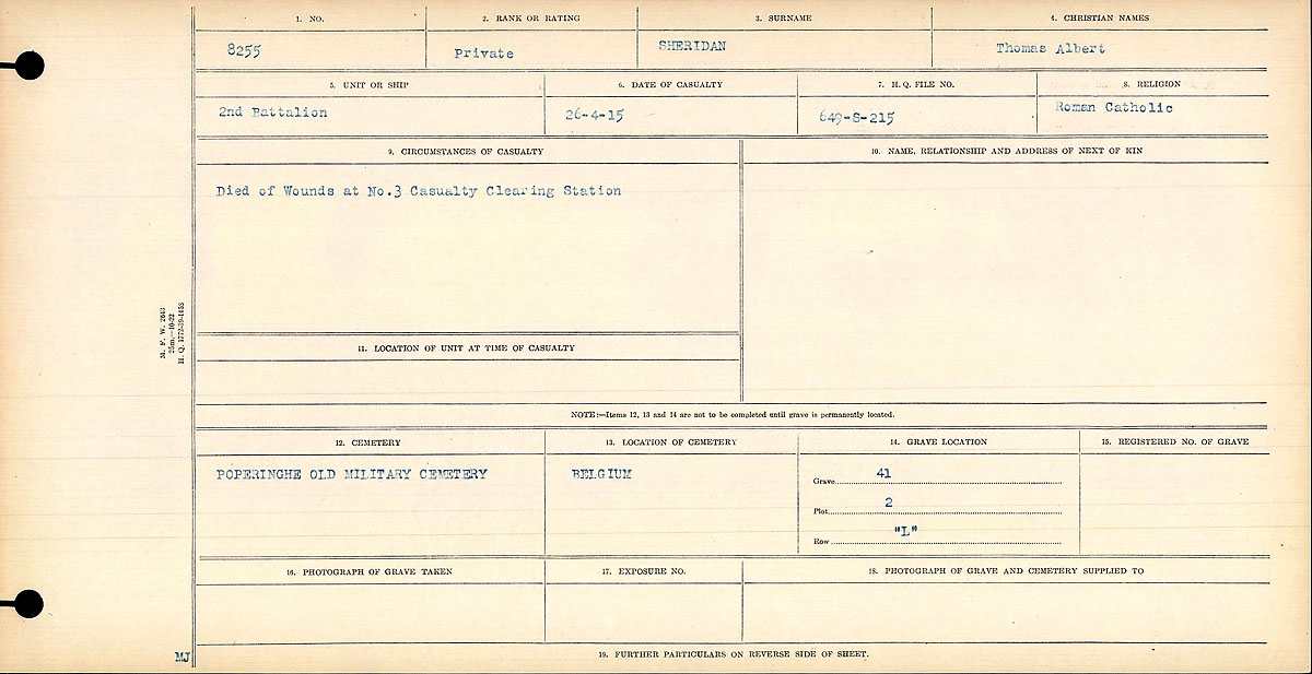 Circumstances of death registers