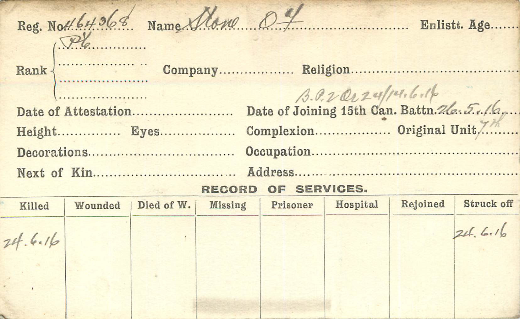 Record of Service