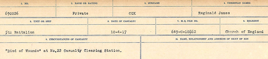 Circumstances of death registers