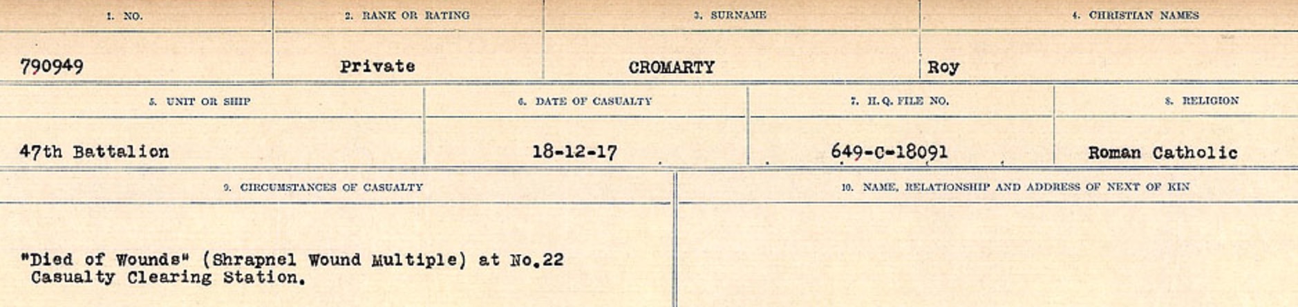 Circumstances of death registers