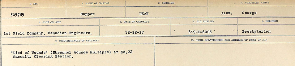 Circumstances of death registers