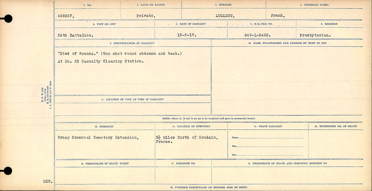 Circumstances of death registers