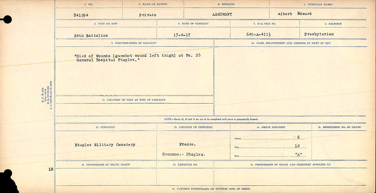Circumstances of death registers