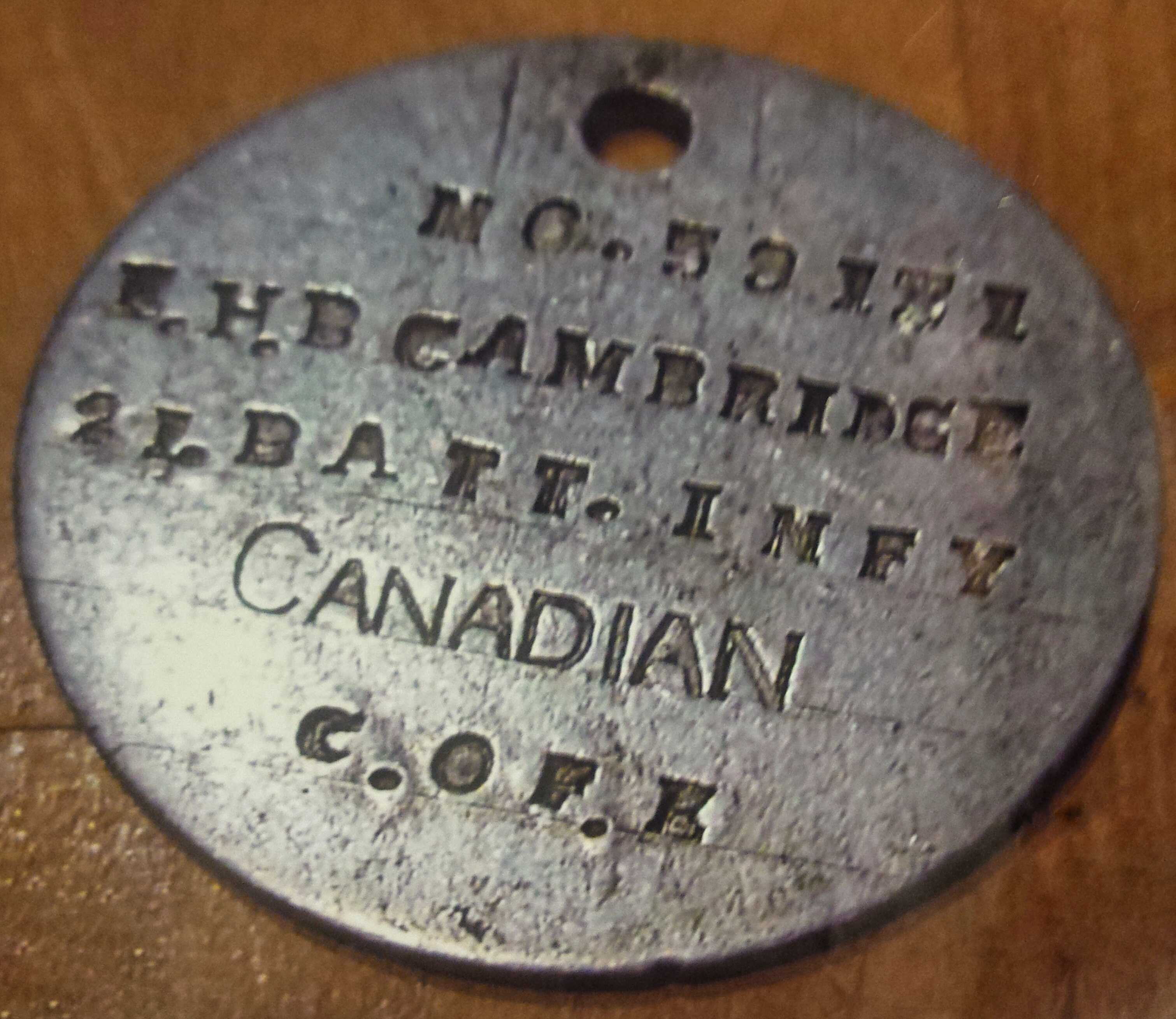 First World War dog tag