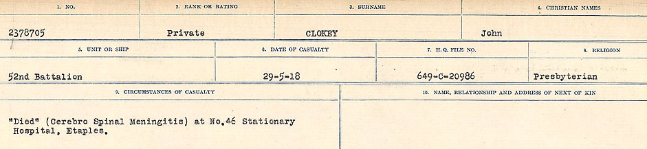 Circumstances of Death Registers
