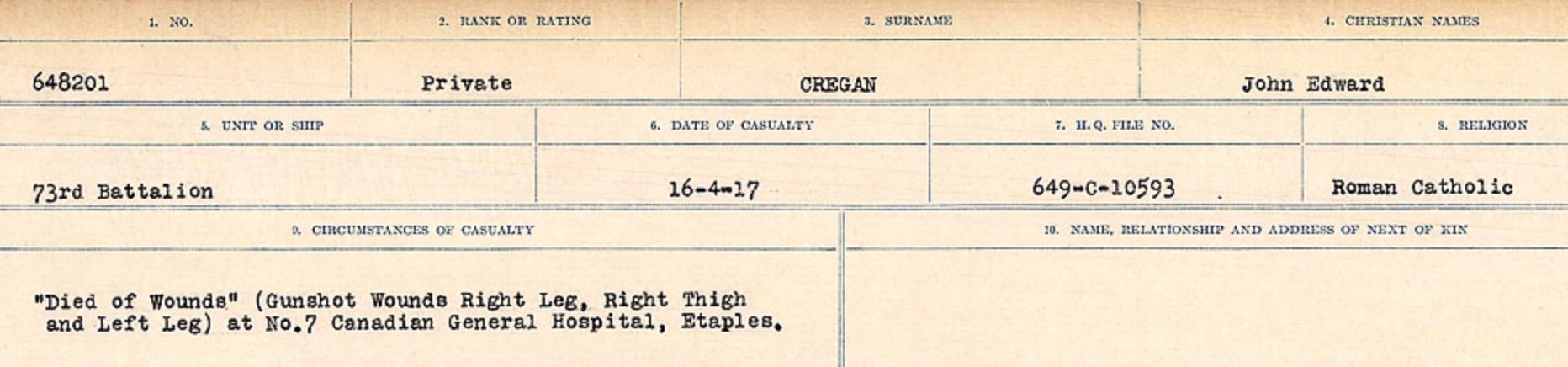 Circumstances of death registers
