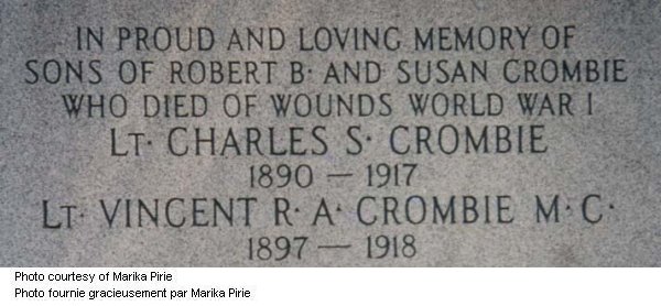 Detail of monument inscription.