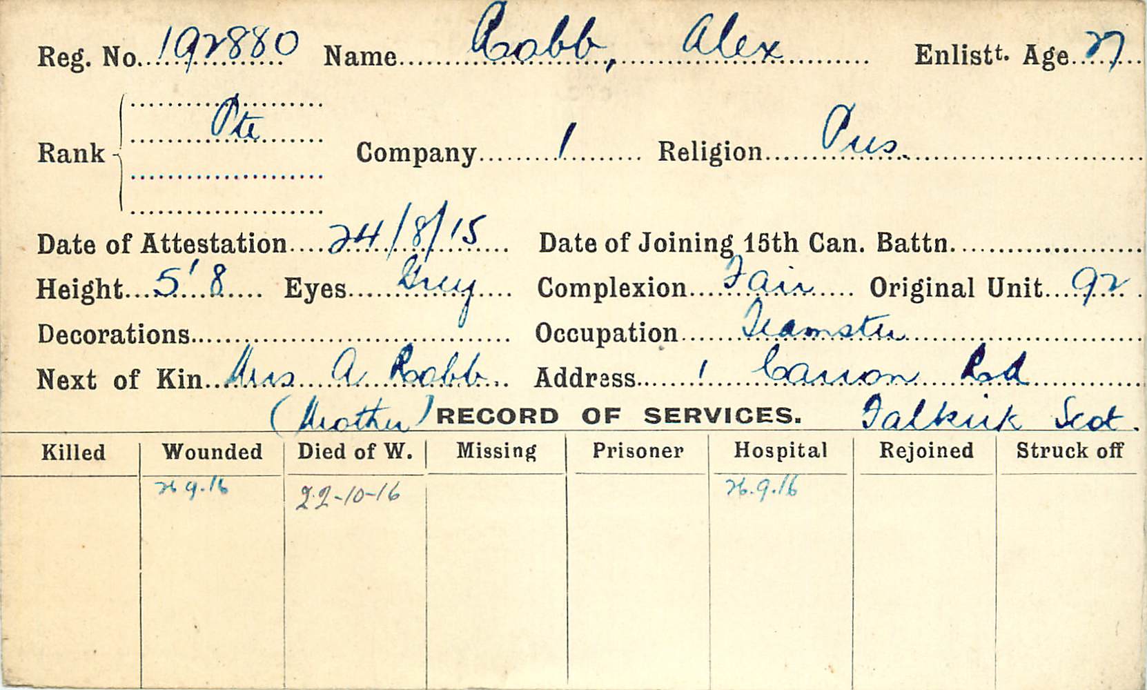 Record of Service