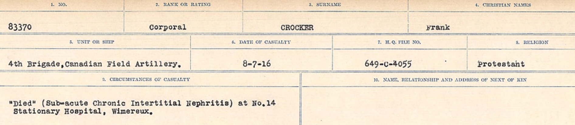 Circumstances of death registers