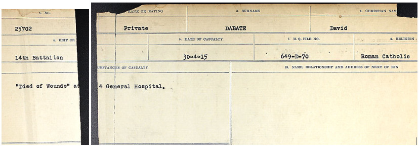 Circumstances of death registers
