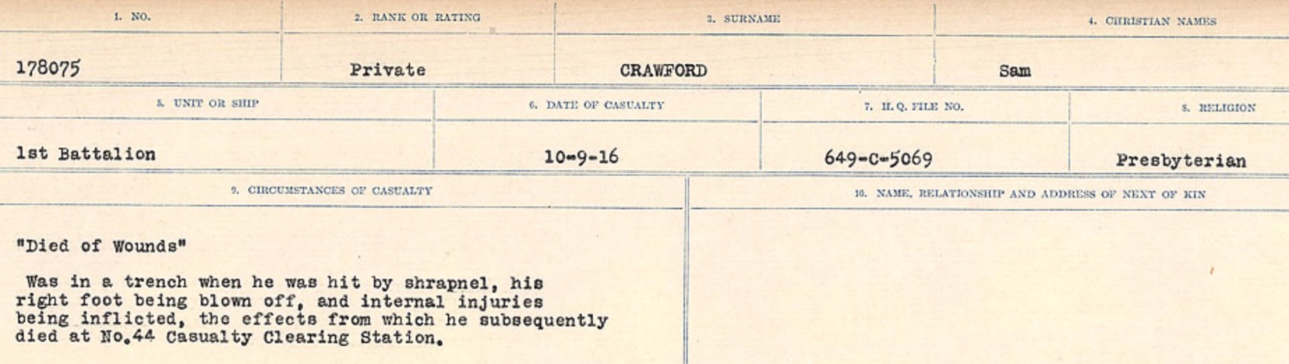 Circumstances of death registers