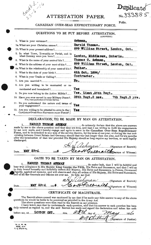 Documents d'attestation