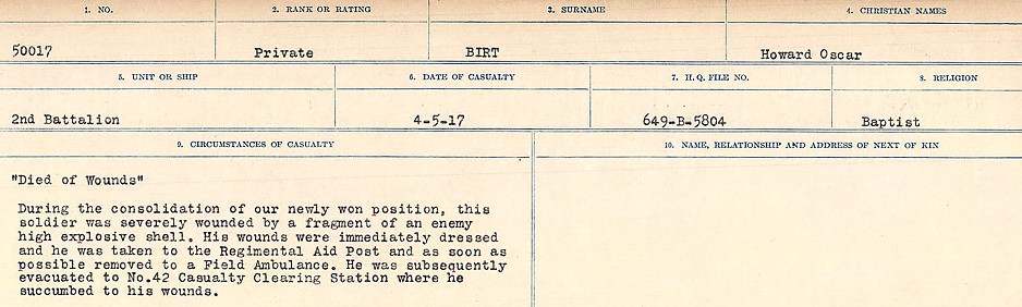 Registres de circonstances du décès