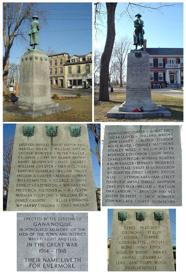 Gananoque War Memorial - Gananoque, Ontario.
