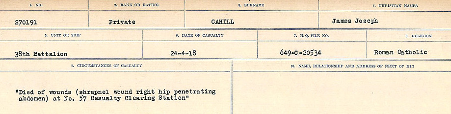 Registres de circonstances du décès