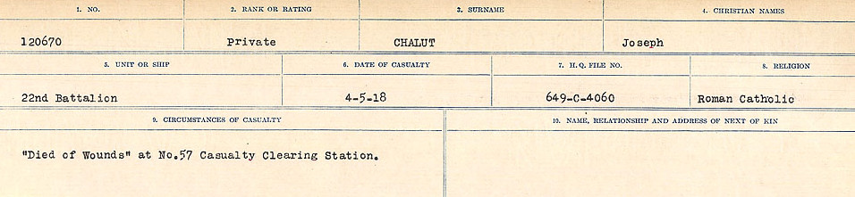 Registres de circonstances du décès