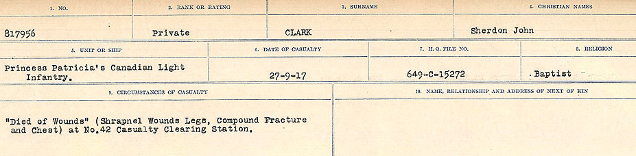 Registres de circonstances du décès