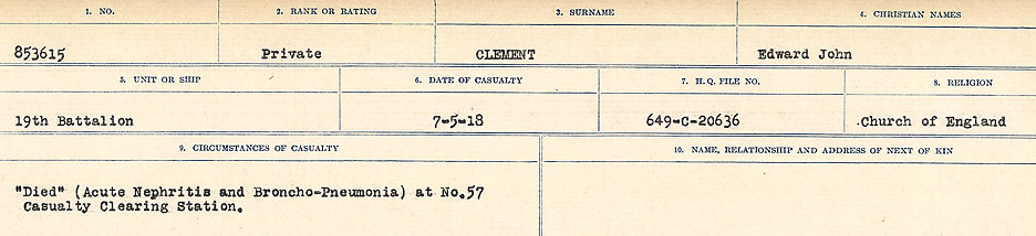 Registres de circonstances du décès