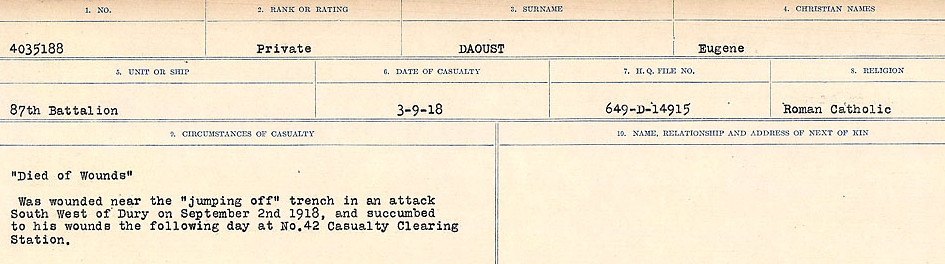 Registres de circonstances du décès