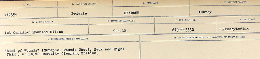 Registres de circonstances du décès