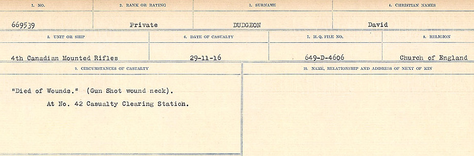 Registres de circonstances du décès